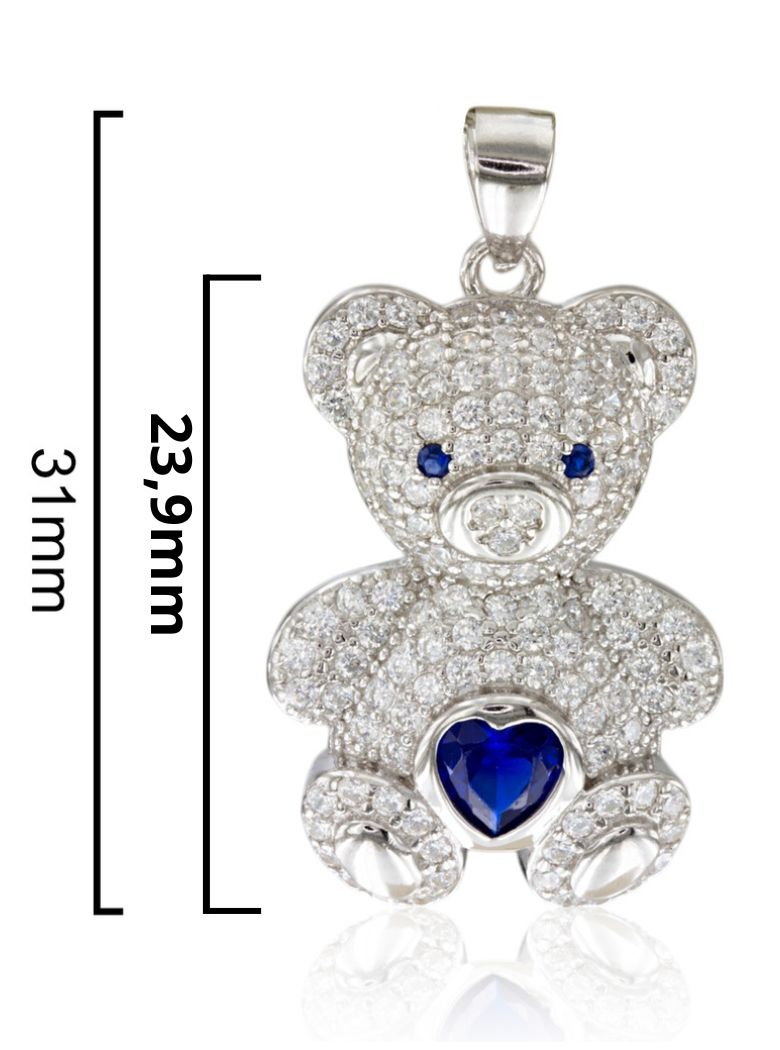 Collar osito plata - Imagen 4