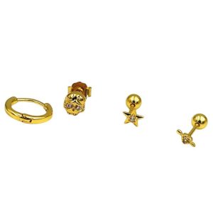 Pack pendientes dorados