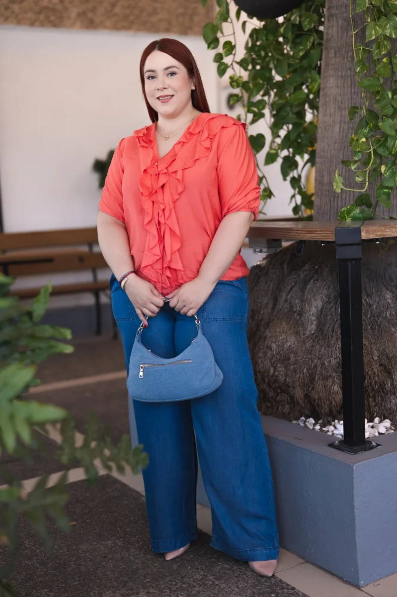Pantalón Palazo Curvy Denim Silueta Fluida - Imagen 5
