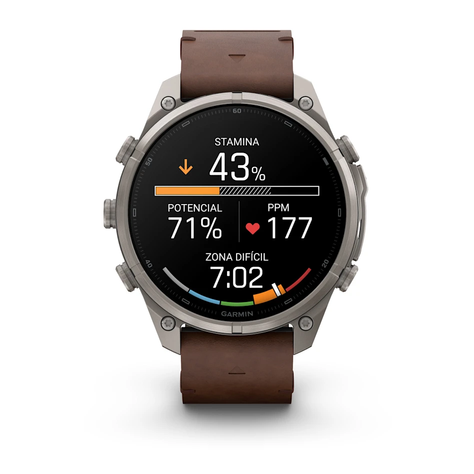 fēnix® 9 Pro – inReach®, 47mm Amoled Titanio con correa de cuero en marrón, nº ref: 010-04336-41 - Imagen 5