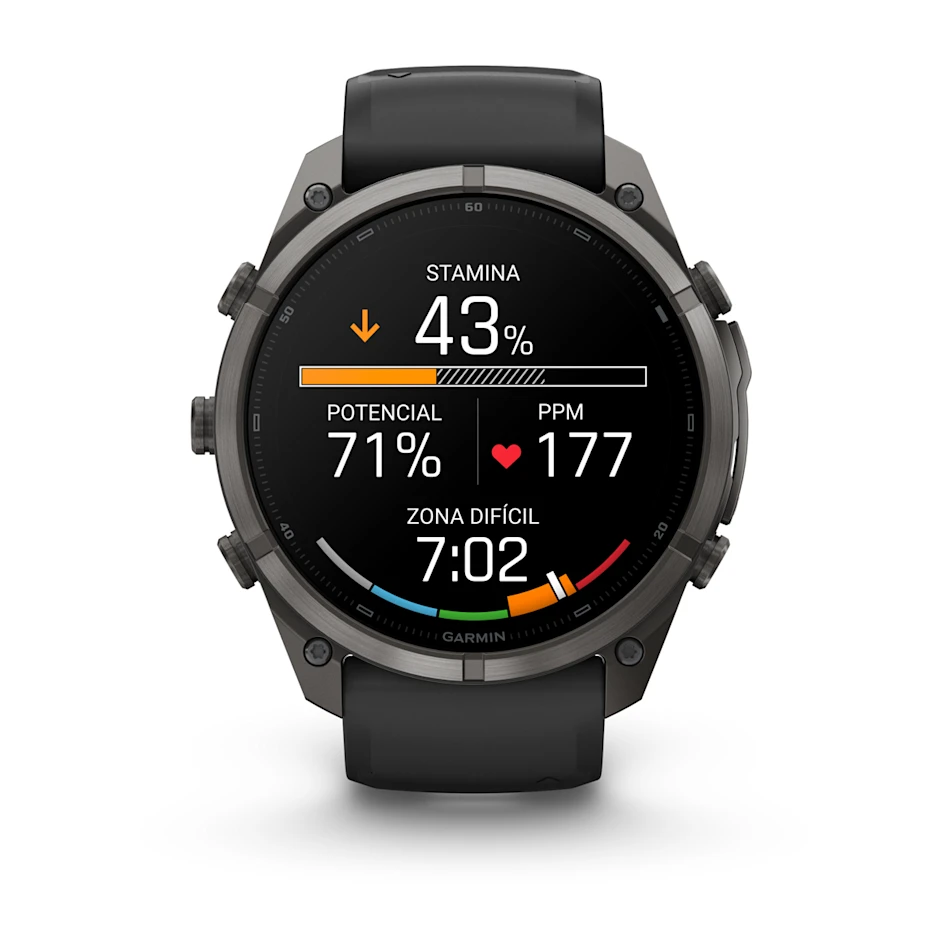 fēnix® 9 Pro – inReach®, 51mm Amoled Titanio con revestimiento de DLC gris carbón con correa de silicona en negro, nº ref: 010-04337-11 - Imagen 5