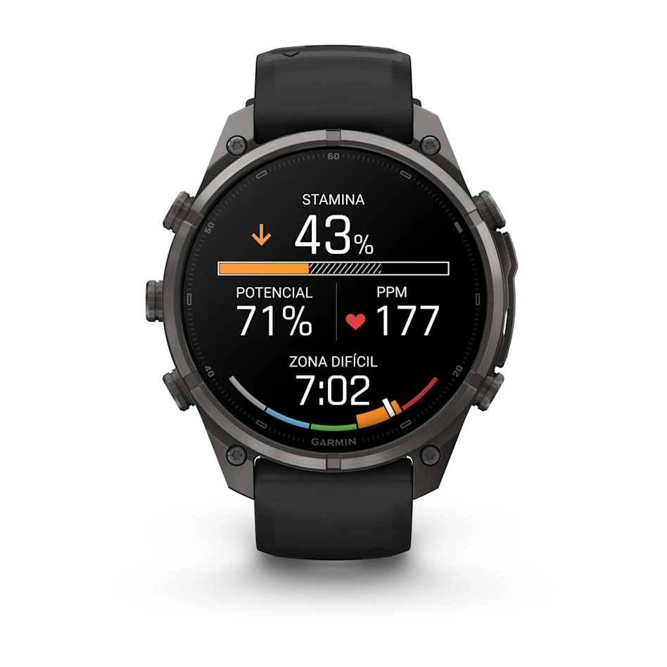 fēnix® 9 Pro – inReach®, 47mm Titanio con revestimiento de DLC gris carbón con correa de silicona en negro, nº ref: 010-04336-11 - Imagen 4