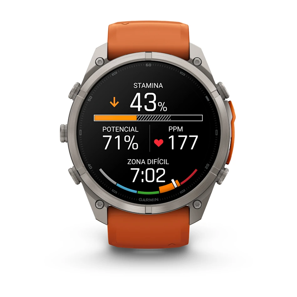 fēnix® 9 Pro – inReach®, 51mm Amoled Titanio con correa de silicona en naranja/naranja claro, nº ref: 010-04337-01 - Imagen 5