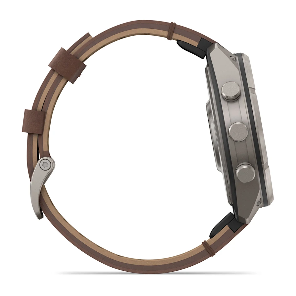 fēnix® 9 Pro – inReach®, 47mm Amoled Titanio con correa de cuero en marrón, nº ref: 010-04336-41 - Imagen 6