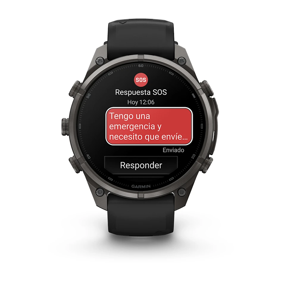 fēnix® 9 Pro – inReach®, 47mm Titanio con revestimiento de DLC gris carbón con correa de silicona en negro, nº ref: 010-04336-11 - Imagen 8