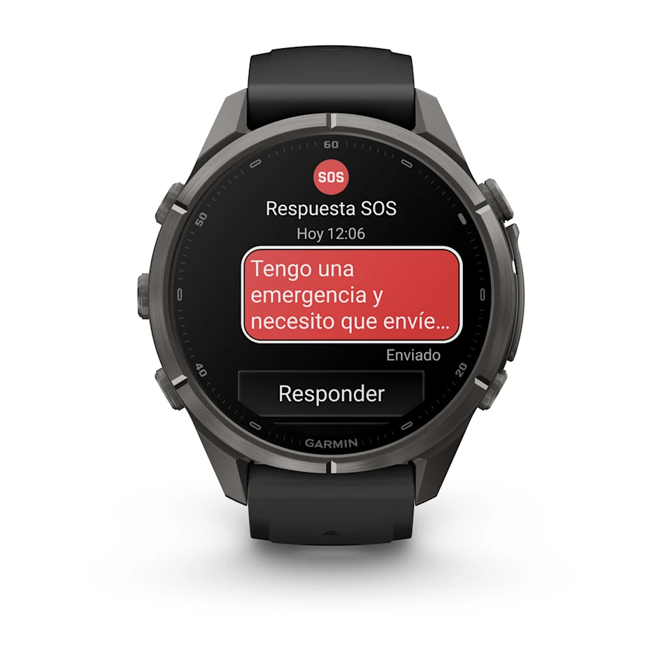 fēnix® 9 Pro – inReach®, 43mm Amoled Titanio con revestimiento de DLC gris carbón con correa de silicona en negro, Ref: 010-04335-11 - Imagen 7