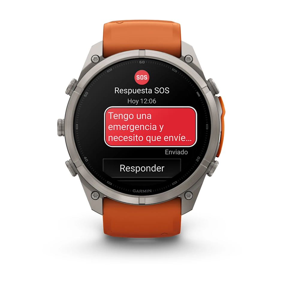 fēnix® 9 Pro – inReach®, 51mm Amoled Titanio con correa de silicona en naranja/naranja claro, nº ref: 010-04337-01 - Imagen 8
