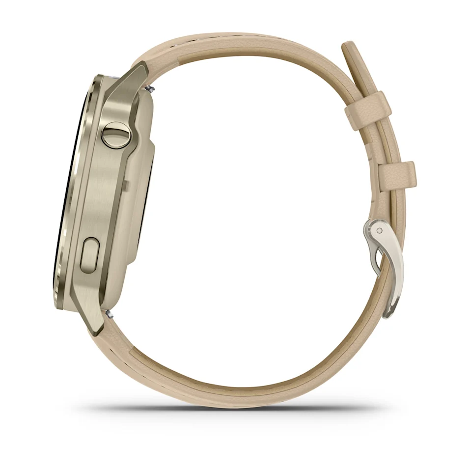 Venu® 4 – 41 mm Bisel dorado con correa de silicona blanca y correa de cuero beige. Nº Ref: 010-03013-03 - Imagen 8