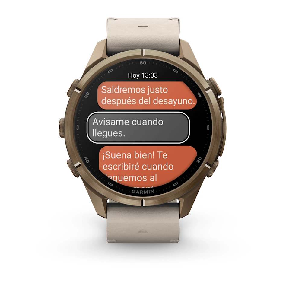 fēnix® 9 Pro – inReach® 43mm Amoled Titanio dorado con correa de cuero en beige, nºde referencia :010-04335-41 - Imagen 8