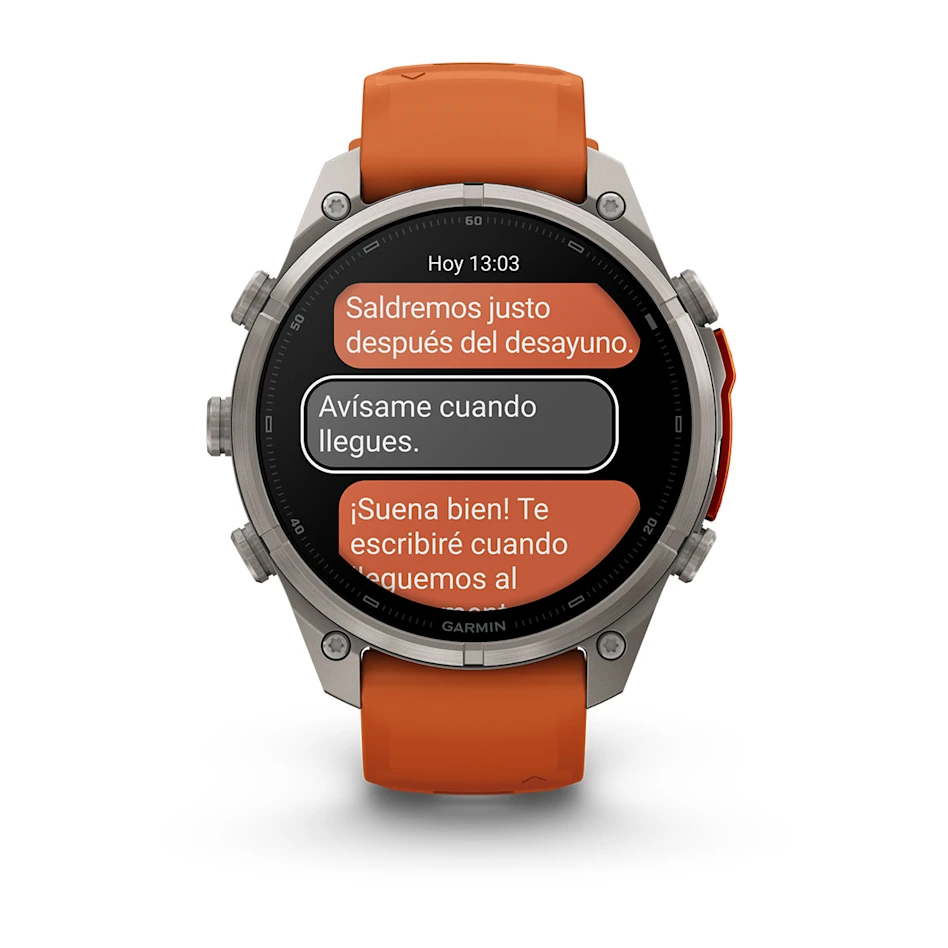 fēnix® 9 Pro – inReach®, 47mm Amoled Titanio con correa de silicona en naranja/naranja claro, nº ref: 010-04336-01 - Imagen 8