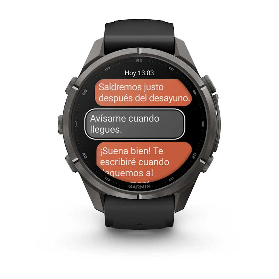 fēnix® 9 Pro – inReach®, 43mm Amoled Titanio con revestimiento de DLC gris carbón con correa de silicona en negro, Ref: 010-04335-11 - Imagen 8