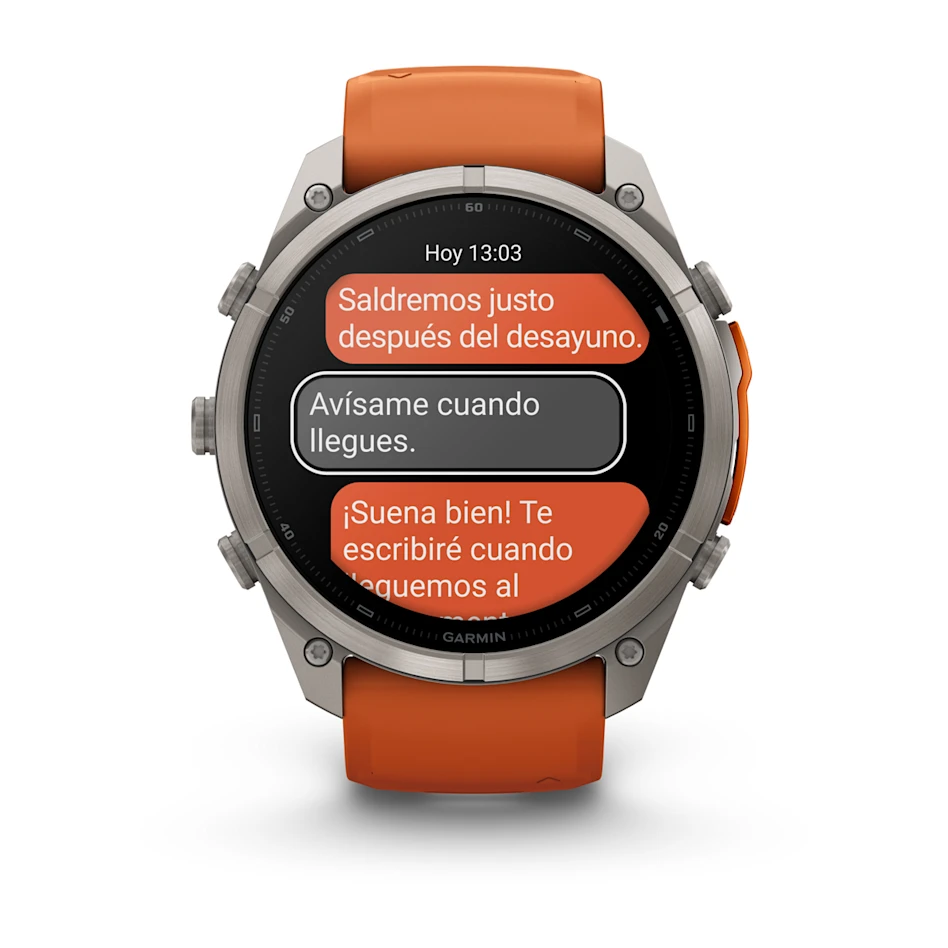 fēnix® 9 Pro – inReach®, 51mm Amoled Titanio con correa de silicona en naranja/naranja claro, nº ref: 010-04337-01 - Imagen 9