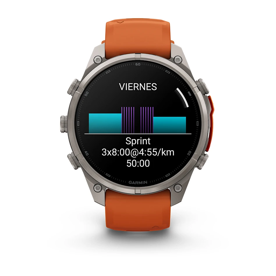 fēnix® 9 Pro – inReach®, 47mm Amoled Titanio con correa de silicona en naranja/naranja claro, nº ref: 010-04336-01 - Imagen 9