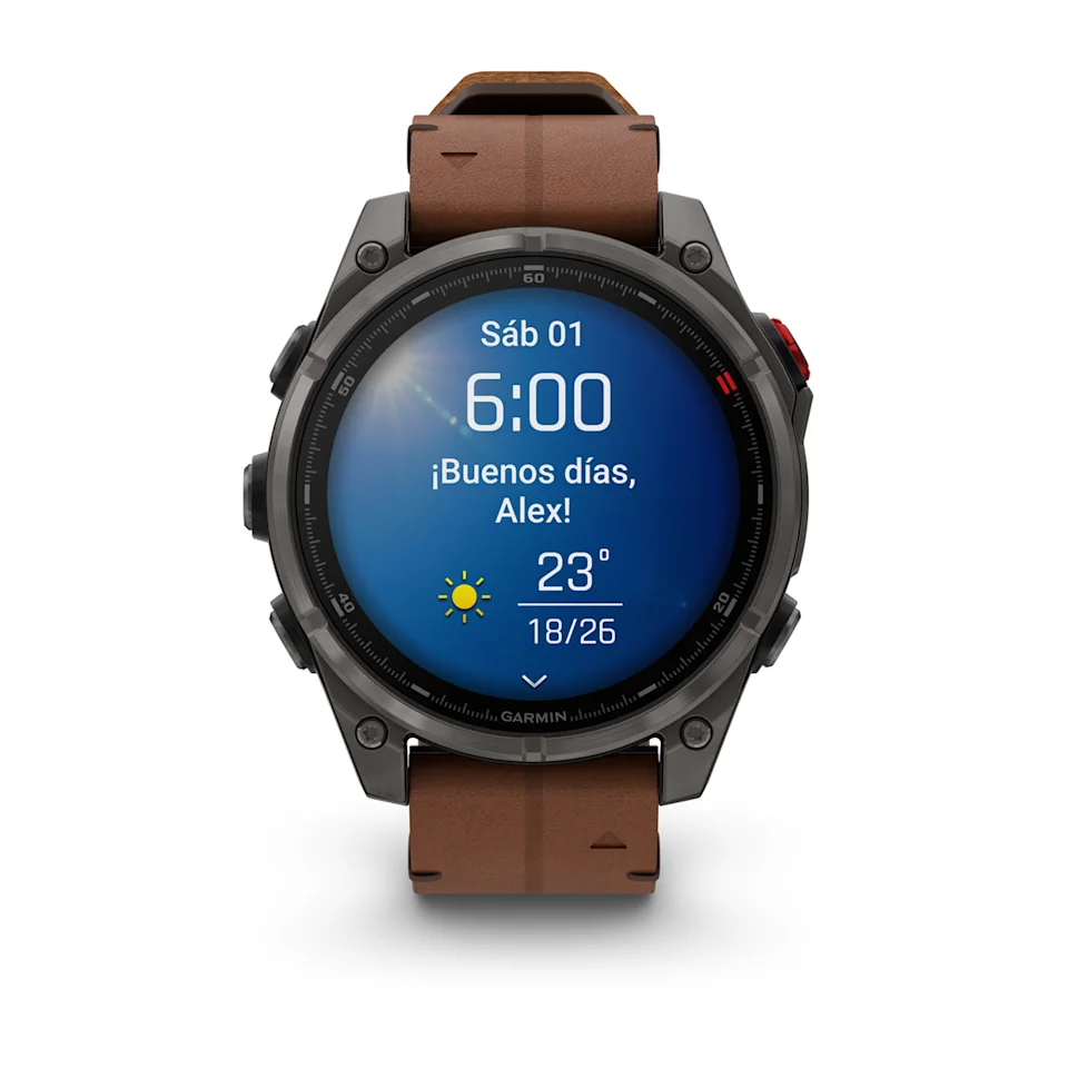 fēnix® 8 Pro – 47 mm, AMOLED Sapphire, Titanio con revestimiento de DLC con correa de cuero Ref: 010-03198-40 - Imagen 7