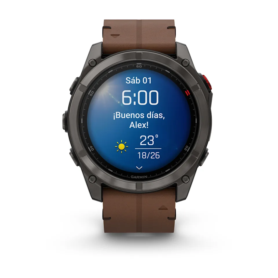 fēnix® 8 Pro – 51 mm, AMOLED Sapphire, Titanio con revestimiento de DLC con correa de cuero Ref: 010-03199-40 - Imagen 8