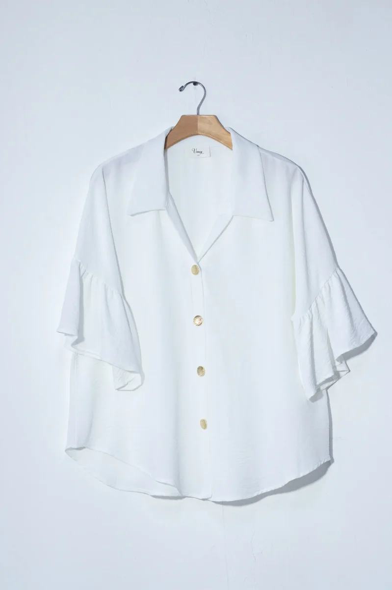 Camisa Curvy Olanes Manga Femenina Elegante - Imagen 4