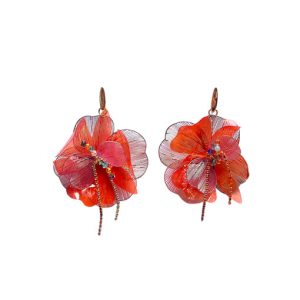 Pendientes Camelia Naranja