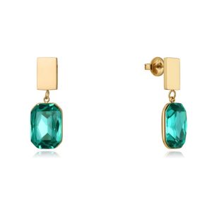 Pendientes dorados Viceroy cristal verde