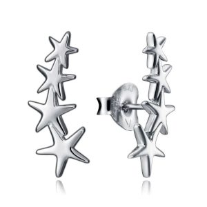 Pendientes estrellas plata