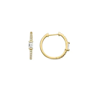 PENDIENTES KHAKE Pendientes de Plata de Ley 925 con Circonita Brillante acabados en oro amarillo de 18K