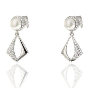 Pendientes colgantes perla