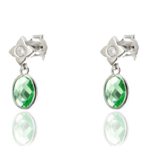 Pendientes Art Deco verde.