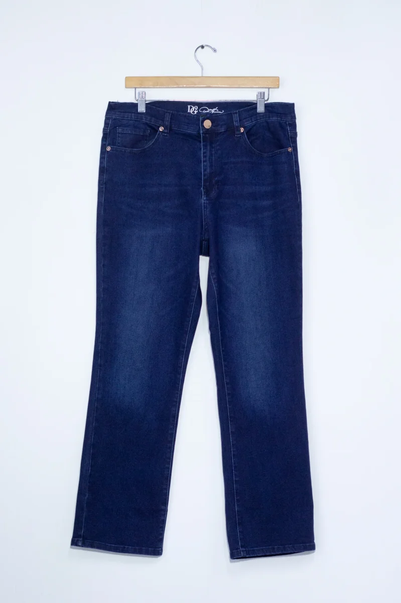 Jeans Campana Curvy Liso Oscuro Silueta Flare
