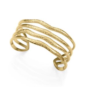 Pulsera brazalete dorada abierta