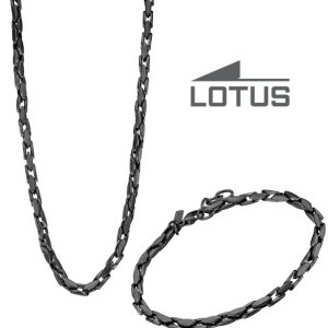Pulsera y collar negro mate