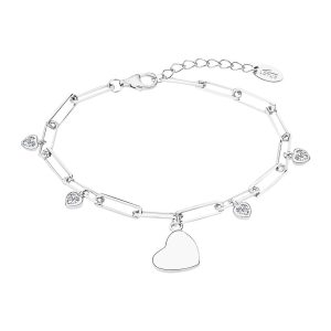 Pulsera corazón de plata