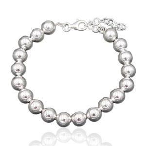 Pulsera de bolas de plata.