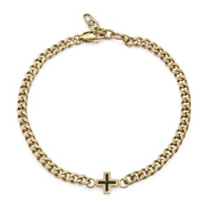 Pulsera cruz dorada