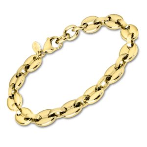 Pulsera dorada grano de café.