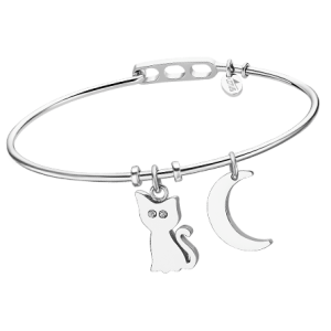 Pulsera rígida luna y gato.
