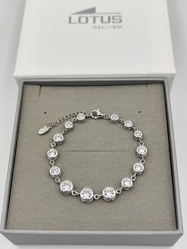 Pulsera Lotus Silver circonitas. - Imagen 5