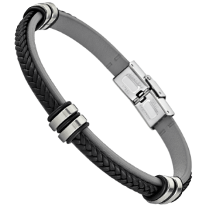 Pulsera Lotus hombre negra y gris