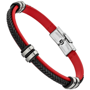 Pulsera Lotus hombre negra y roja