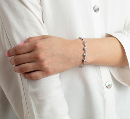 Pulsera Lotus Silver circonitas. - Imagen 3