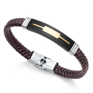 Pulsera Viceroy Magnum trenzada marrón.