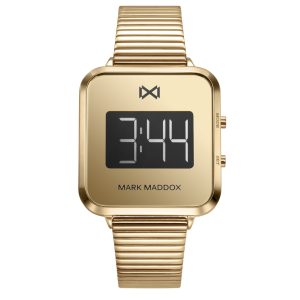 Reloj Mark Maddox digital cuadrado ip-dorado