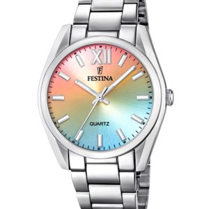 Reloj esfera multicolor.
