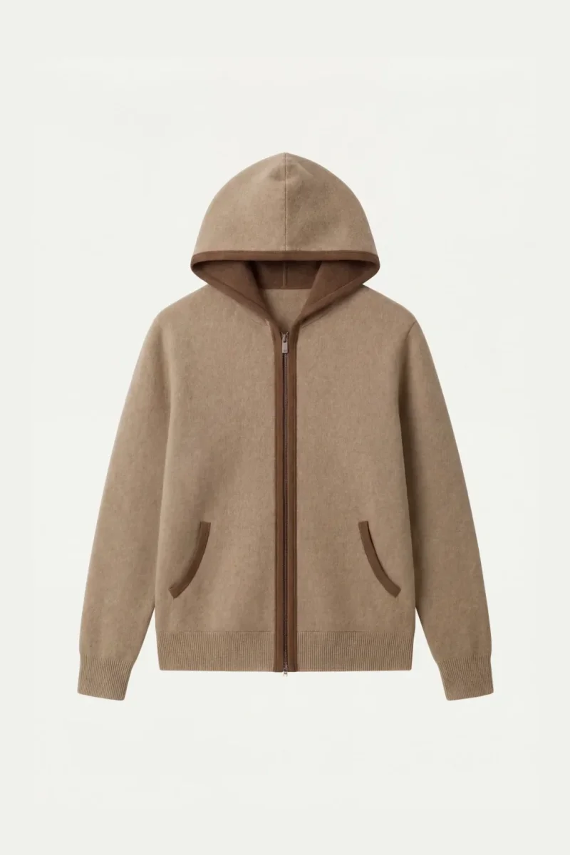 Santoni Extrafine Hoodie Cream - Imagen 2