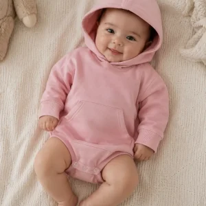 Hoodie para Bebé — Sudadera con Capucha de Color Liso, 0 a 24 Meses