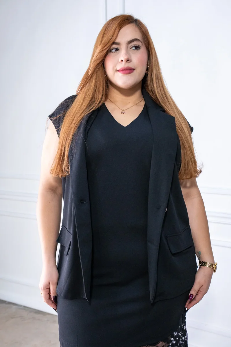 Vestido Curvy con Encaje y Chaleco Soñado Eventos Elegante - Imagen 6