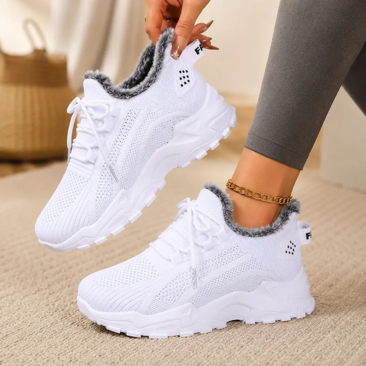 Zapatillas de Invierno con Forro de Felpa — Mujer - Imagen 4