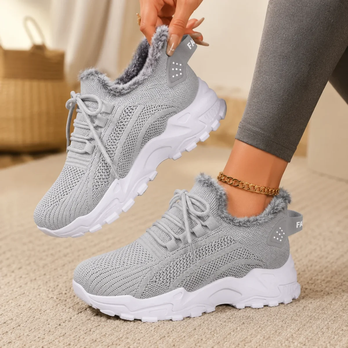 Zapatillas de Invierno con Forro de Felpa — Mujer - Imagen 3