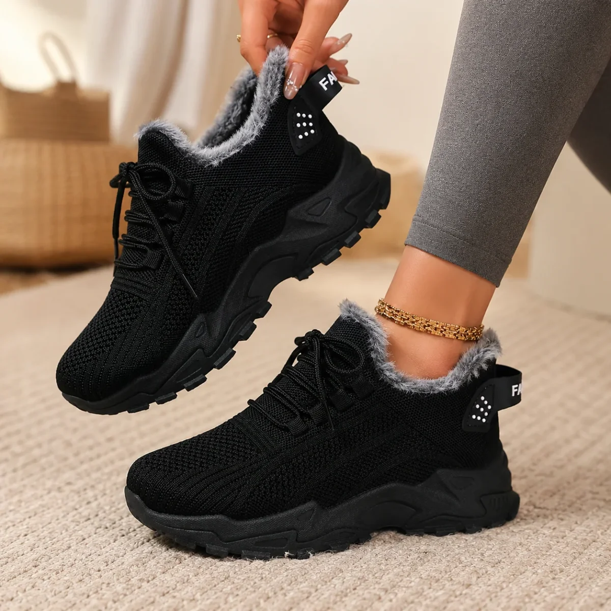 Zapatillas de Invierno con Forro de Felpa — Mujer - Imagen 2